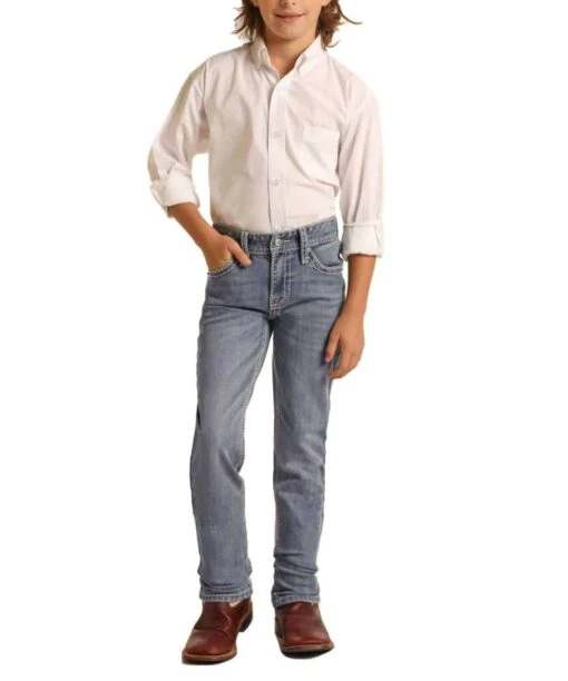 Rock & Roll Cowboy Boys' Revolver Straight Jean