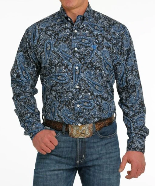 Cinch Men's Big & Tall Paisley Button Down Shirt