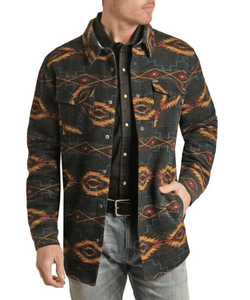Rock & Roll Cowboy Men's Aztec Shacket