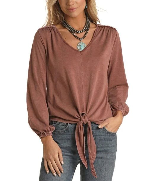 Panhandle Women's Tie Front Blouse