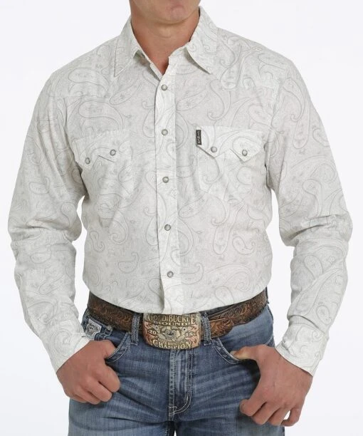 Cinch Men's Paisley Print Western Snap Shirt