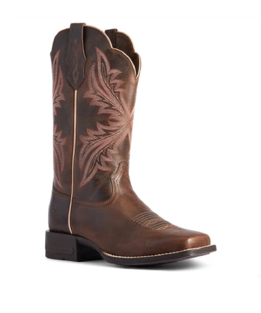 Ariat Women's West Bound Sassy Brown Wide Square Toe Boot