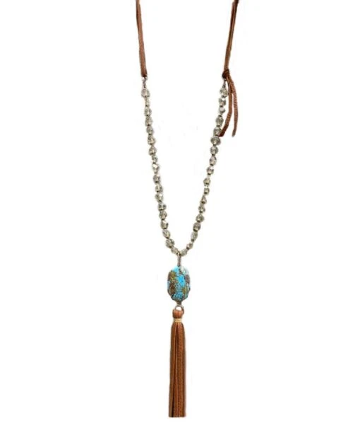 J. Forks Designs Women's Light Golden Crystal Necklace
