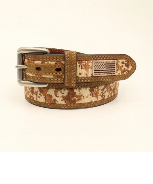 M&F Western Men's Ariat Desert Digital Camo Usa Flag Belt