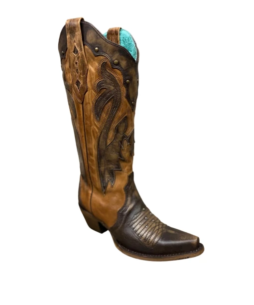 Corral Women's Cognac Overlay With Studs Boot