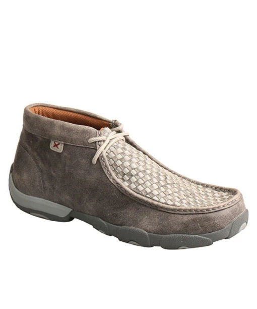 Twisted X Men's Gray Basket Weave Chukka Driving Moc